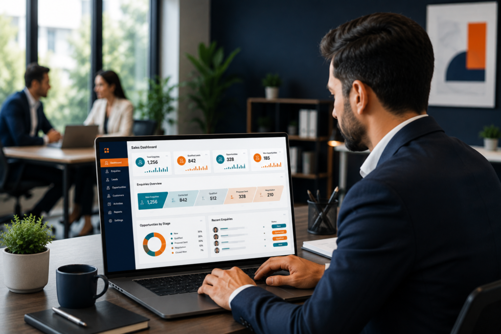 B2B CRM dashboard for lead management and sales tracking