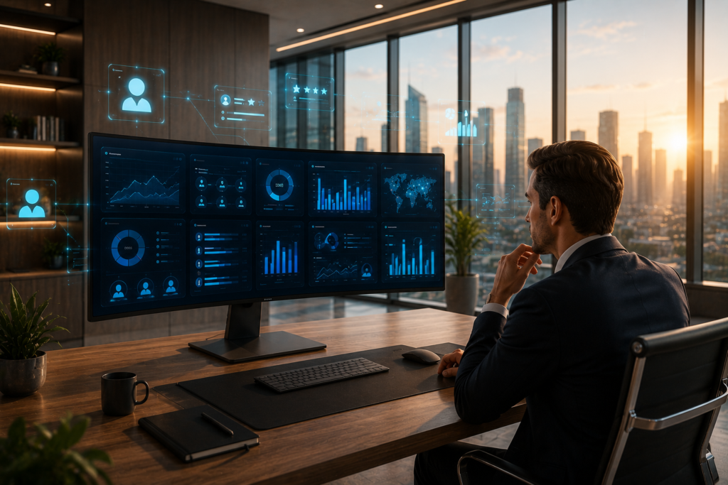 CRM dashboard for tracking loyalty, customer history, and repeat business opportunities