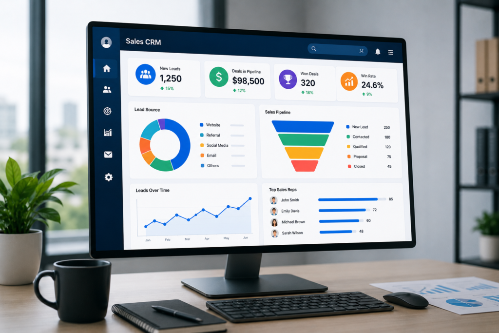 Sale CRM dashboard for lead tracking and sales management