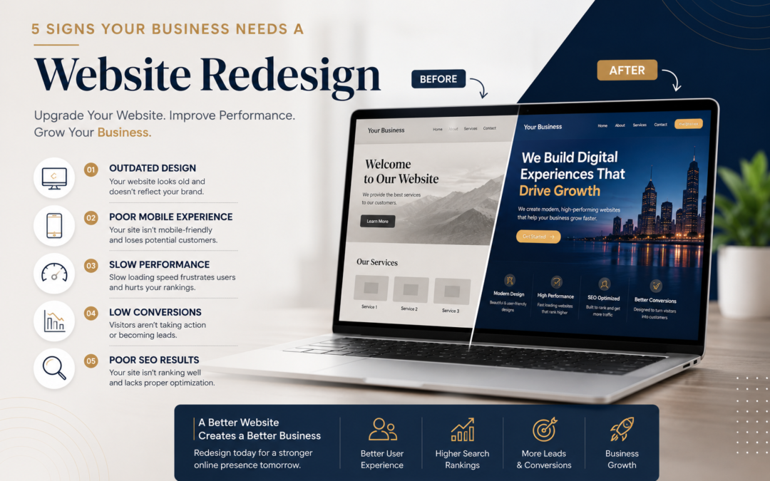 5 signs your business needs a website redesign showing outdated website