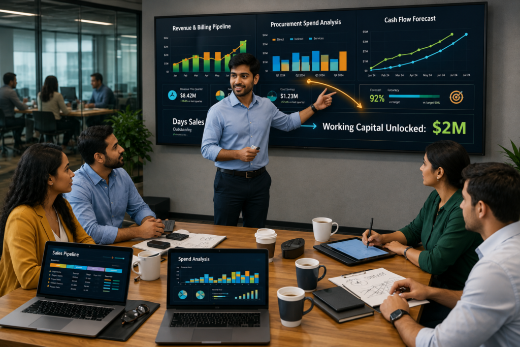 ERPs integration connects departments, workflows, approvals, reports, and daily business processes.
