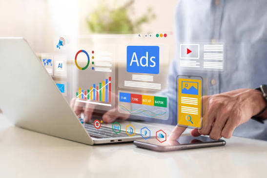 Google Ads dashboard for tracking clicks, conversions, cost per lead, and ROI